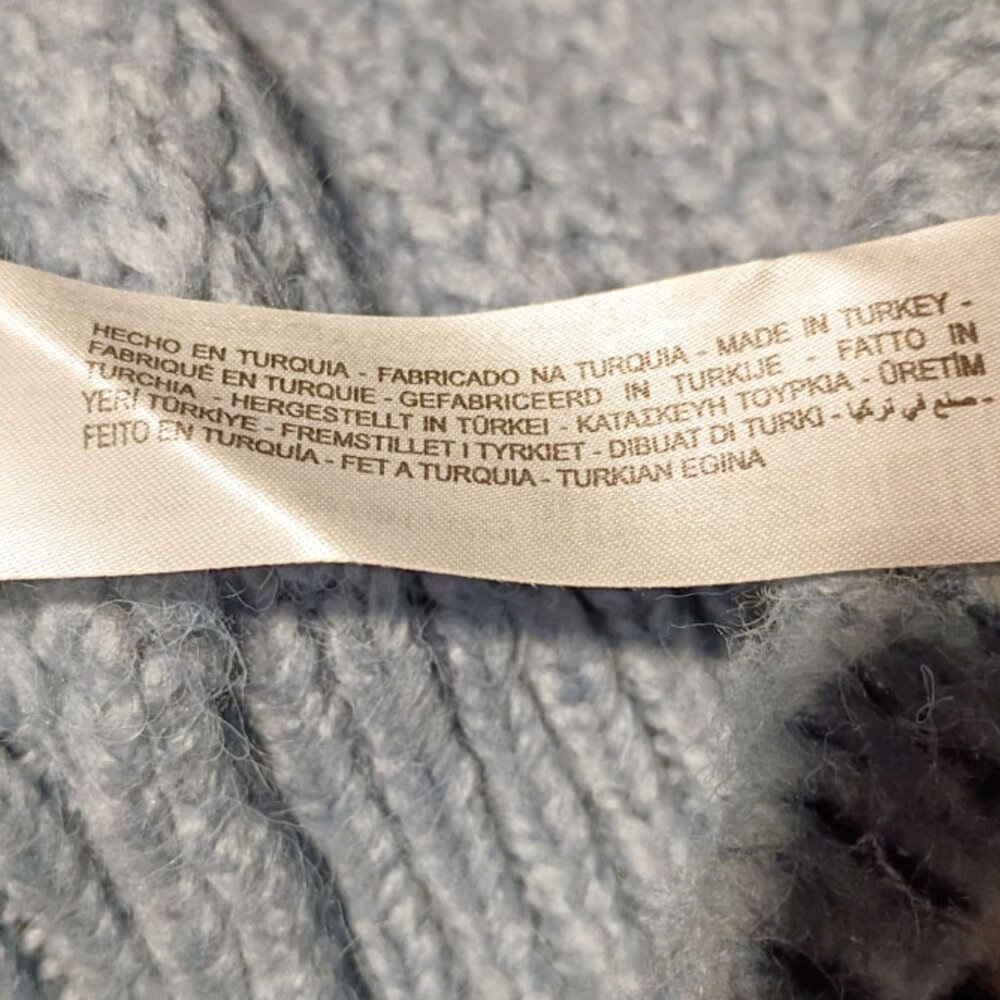 ZARA Light Blue Chunky Knit Turtleneck Sweater | Size S - Picture 10 of 11